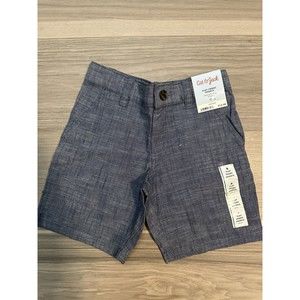 NWT Cat and Jack Navy Shorts Boys Youth 6 Cotton Blend flat front button pockets